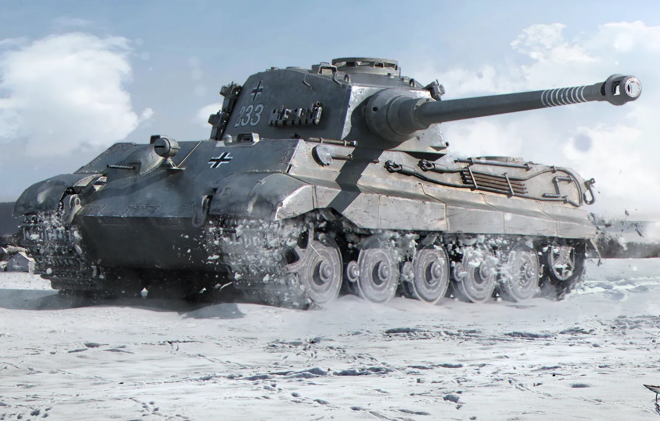 Фото обои World of Tanks, Tiger 2, King Tiger, Королевский Тигр, Panzerkampfwagen vi