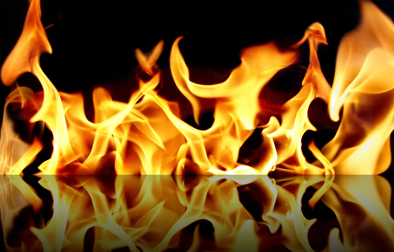 Фото обои отражение, огонь, пламя, fire