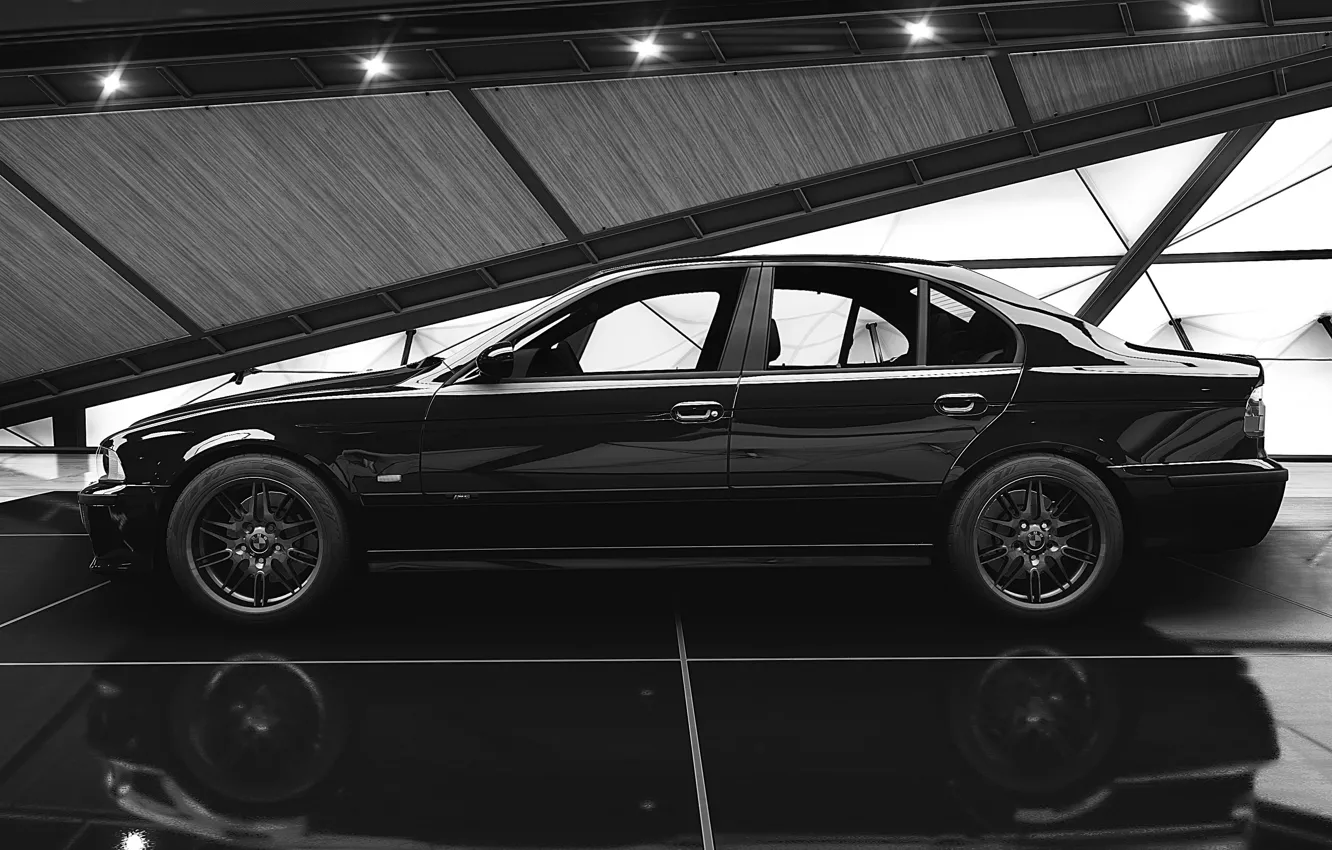 Фото обои HDR, BMW, Game, e39, 5er, UHD, Black & White, Xbox One X