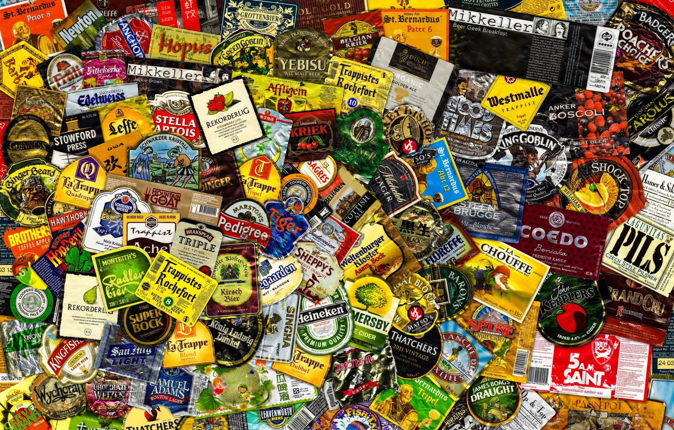 Фото обои texture, background, Beer Labels