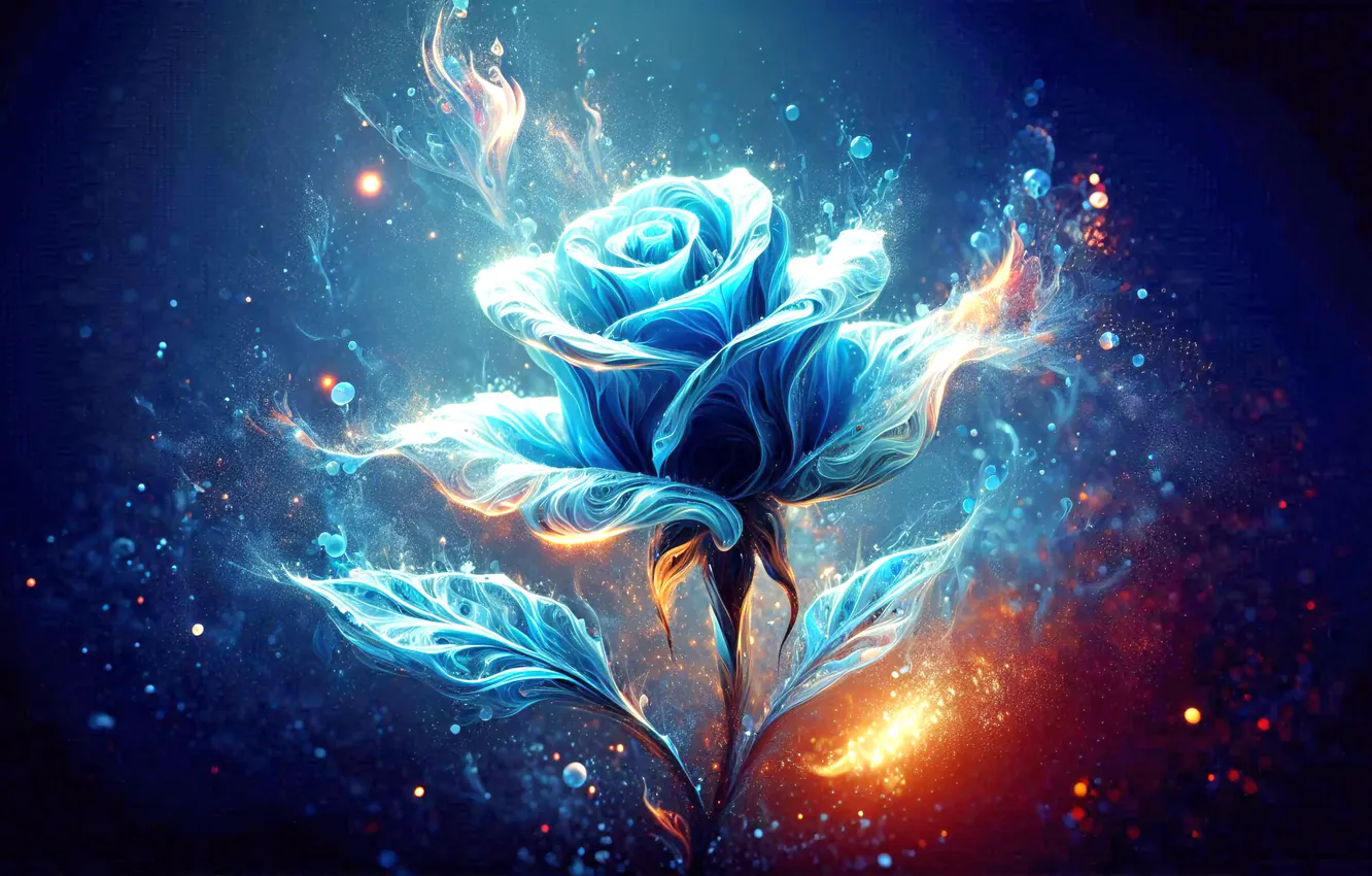 Фото обои огни, голубой, розы, от lordevilvader