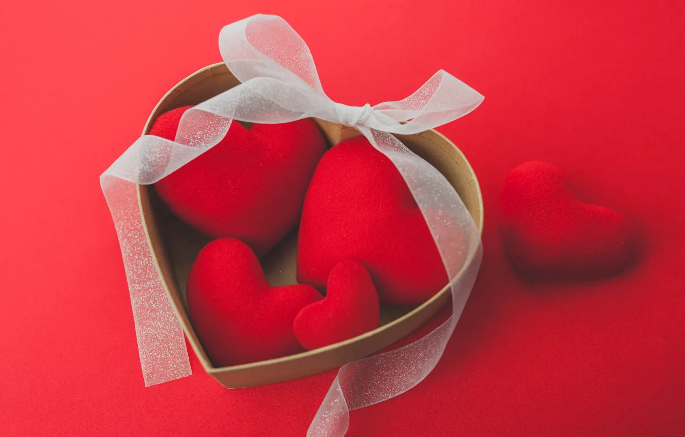 Фото обои сердечки, red, love, romantic, hearts, valentine's day, gift