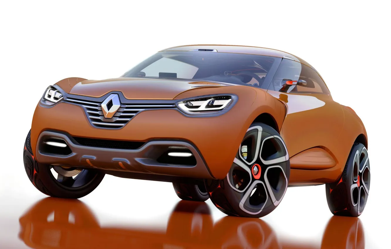 Фото обои Concept, фары, лого, Renault, передок, рено, Captur