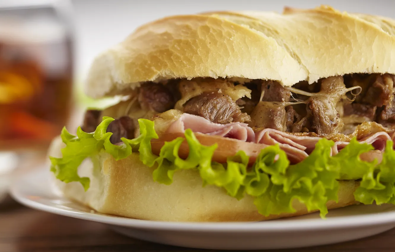 Фото обои тарелка, бутерброд, сэндвич