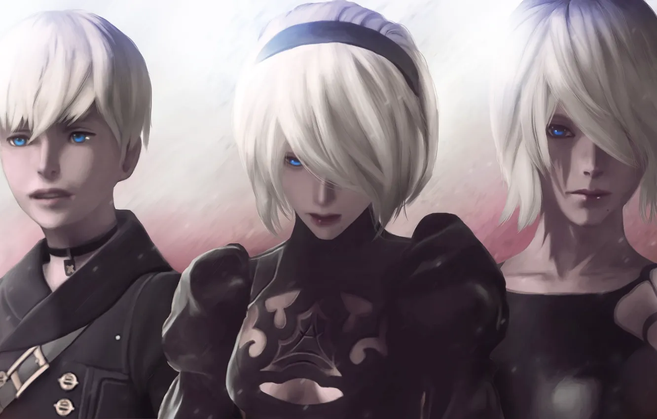 Фото обои NieR Automata, YoRHa No 9 Type S, YoRHa No 2 Type B, YoRHa Type A …