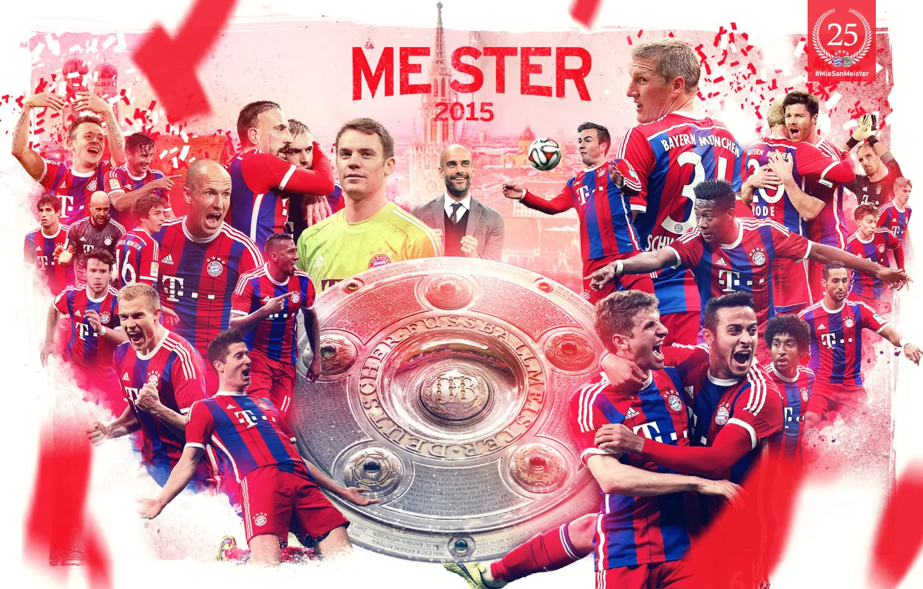Фото обои wallpaper, sport, team, football, Champions, FC Bayern Munchen, Bundesliga, players