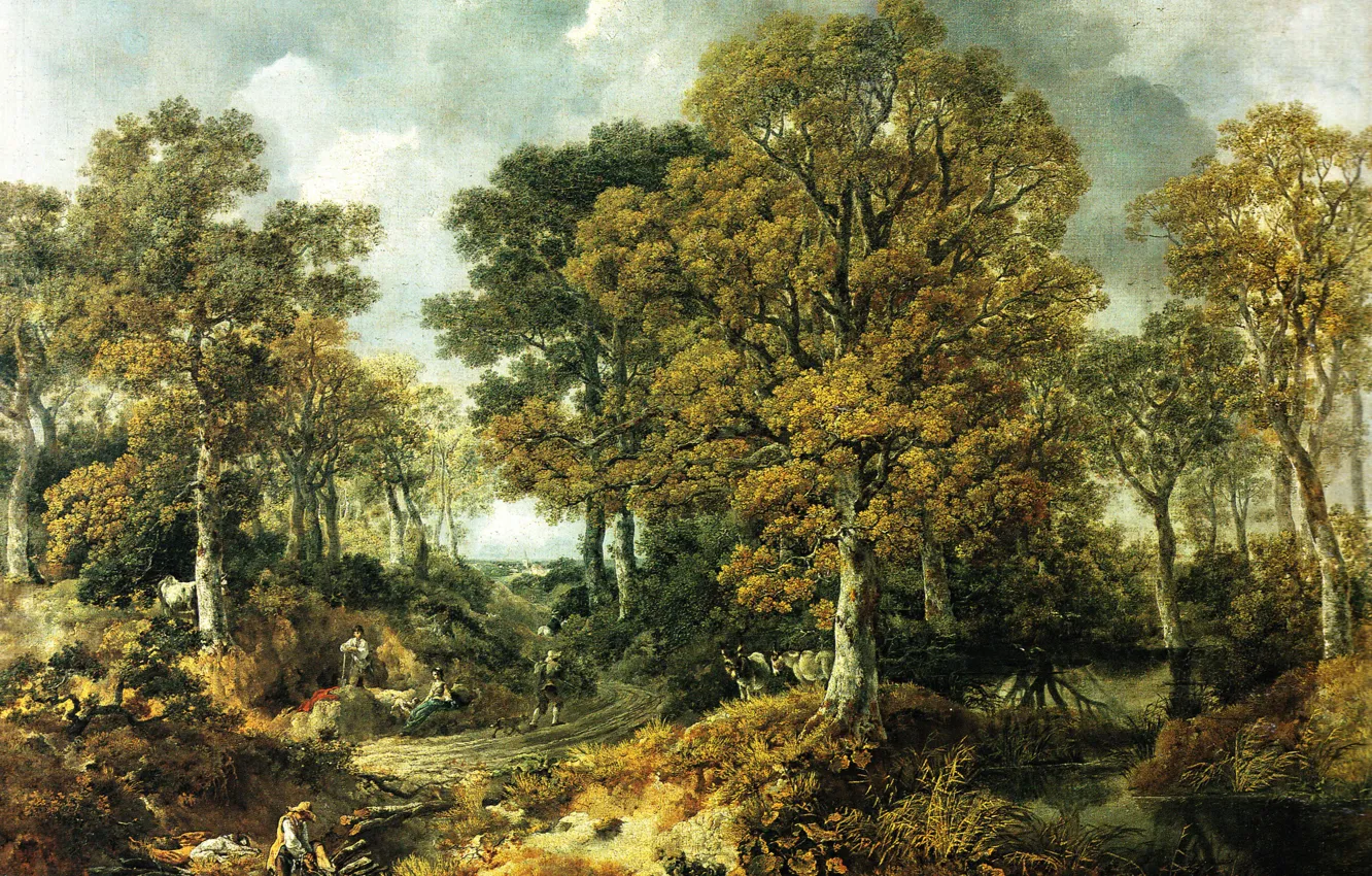 Фото обои пейзаж, картина, Thomas Gainsborough, Томас Гейнсборо, Лес Корнард