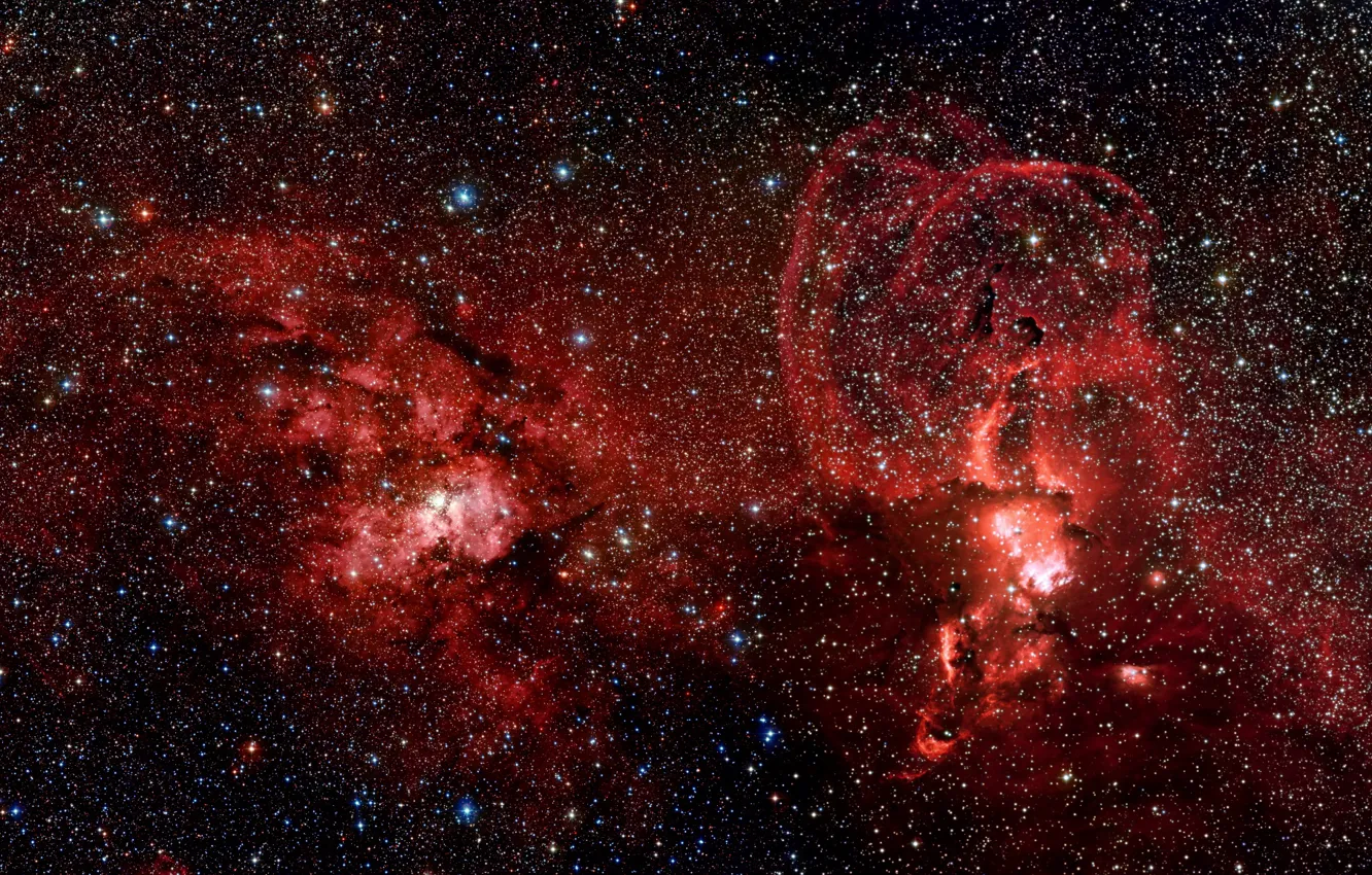 Фото обои Nebula, Chili, La Silla Observatory, Constellation Carina, MPG/ESO 2.2-metre telescope, Star formation regions, Southern Milky …