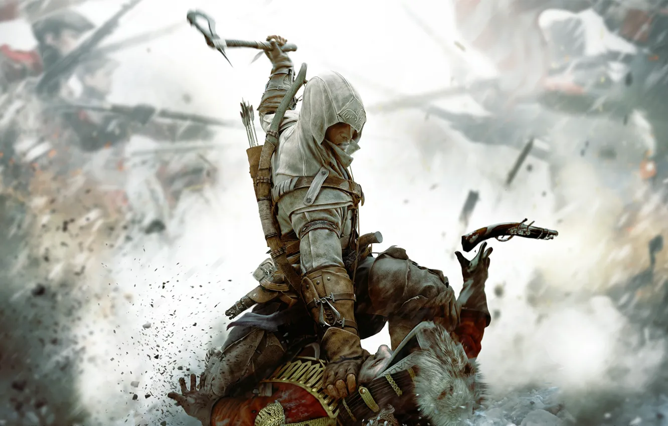 Фото обои убийца, ubisoft, ассасин, ассассинс крид, Дезмонд, юбисофт, Assassin's Creed III, Радунхагейду