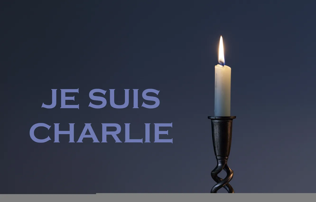 Фото обои память, свеча, Je Suis Charlie