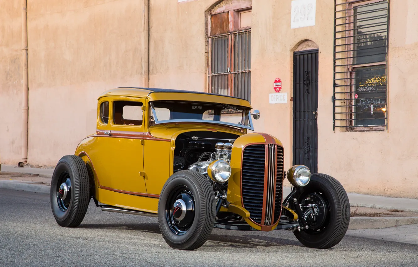 Фото обои Ford, hot rod, 1931 Ford Five-Window Coupe