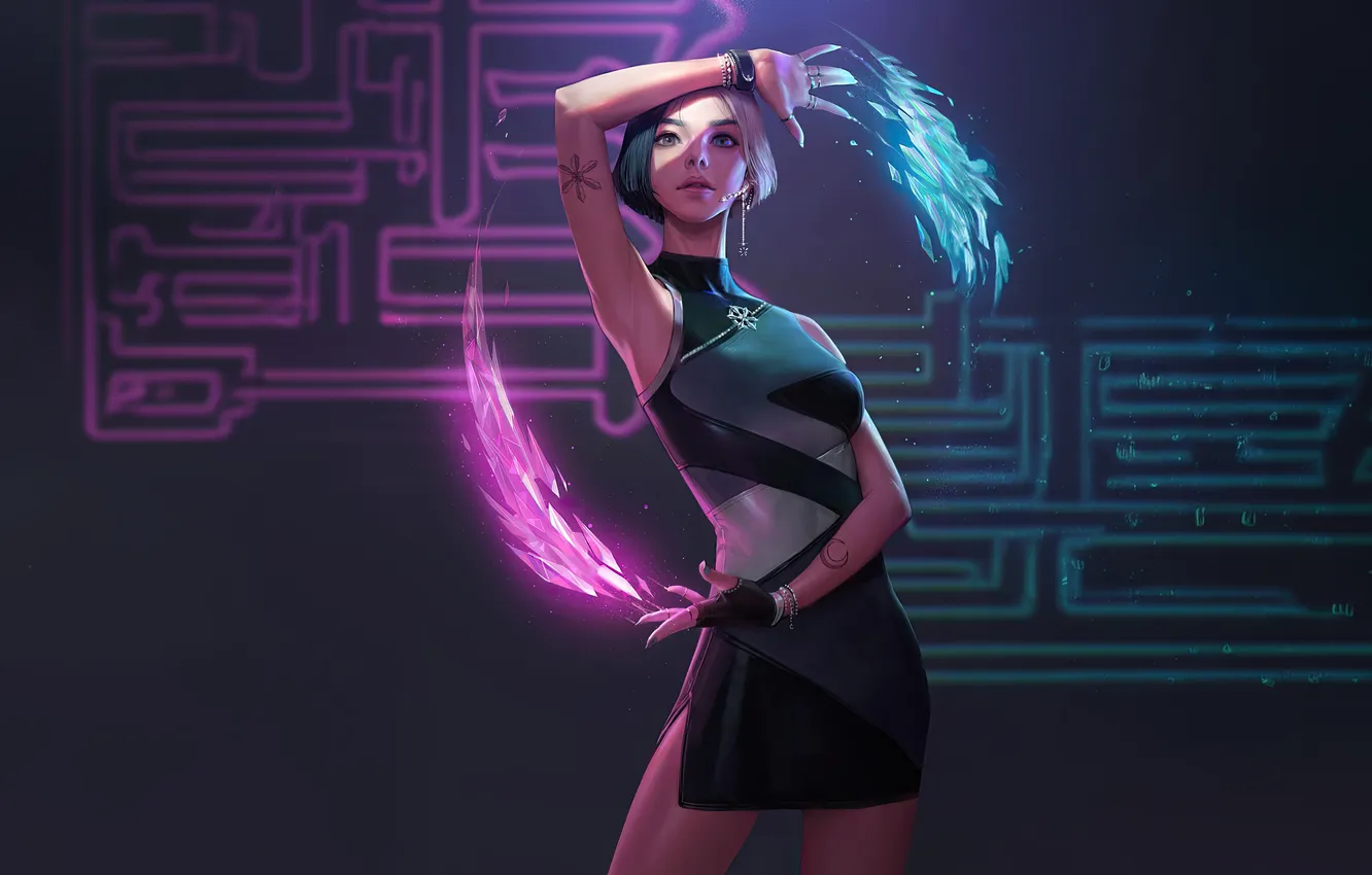Фото обои snow, luna, ai art