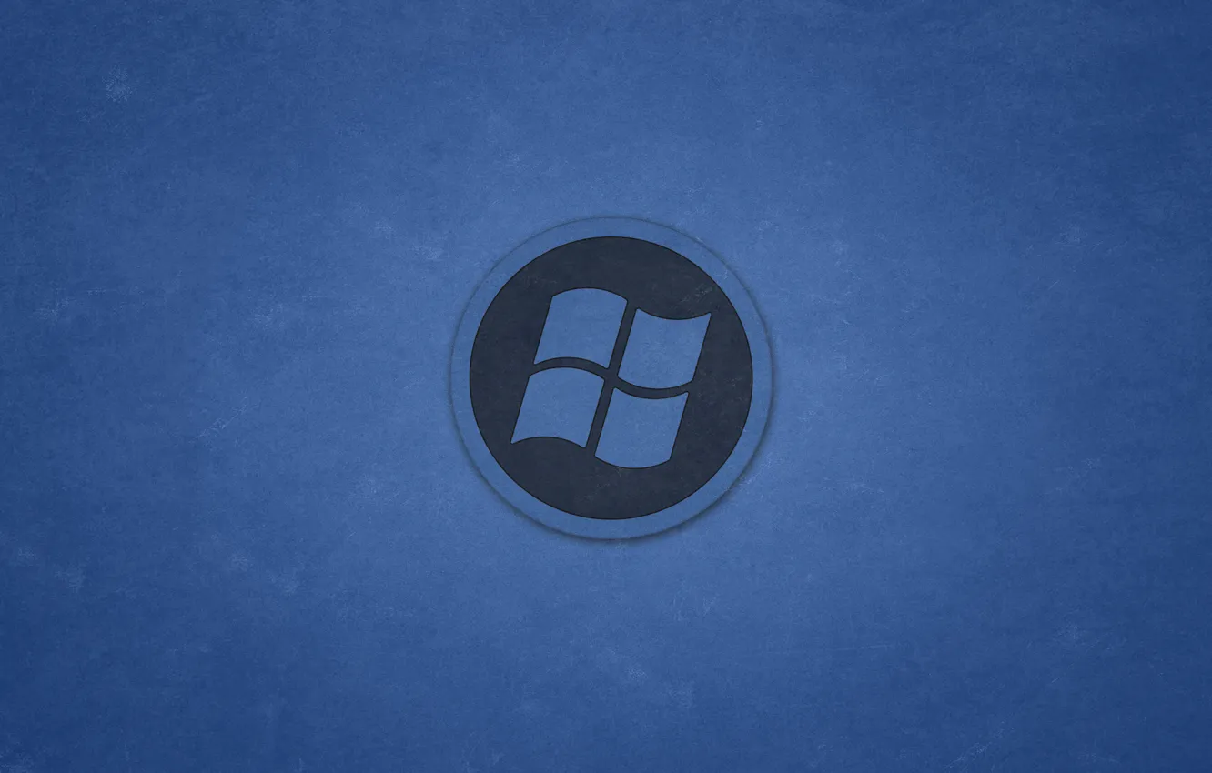 Фото обои синий, круг, лого, windows, logo, винда, темноватый фон