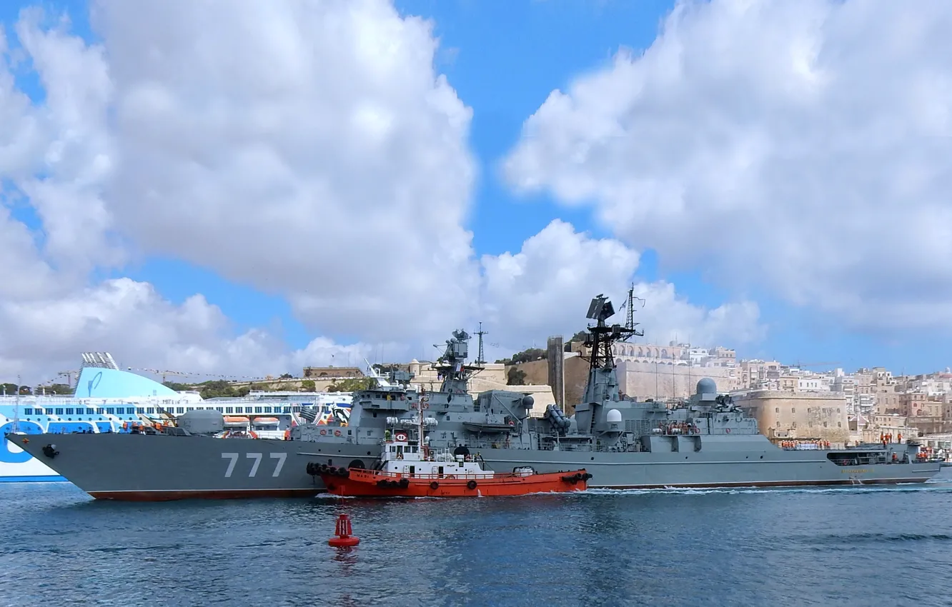 Фото обои ВМФ, Мальта, сторожевой корабль, Ла-Валетта, &quot;Ярослав Мудрый&quot;, Балтийский Флот