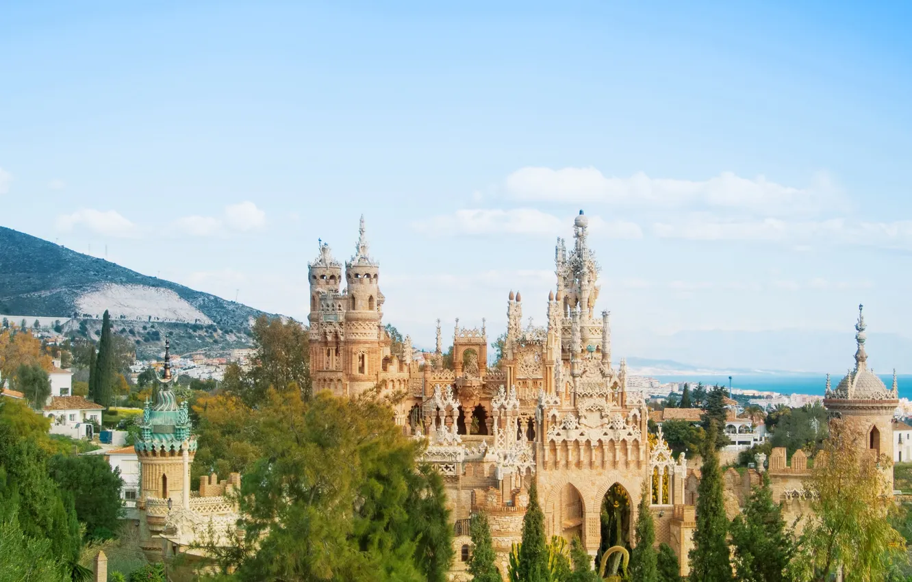 Фото обои Испания, Spain, Андалусия, Andalusia, Малага, Malaga, Замок Коломарес, Colomares Castle