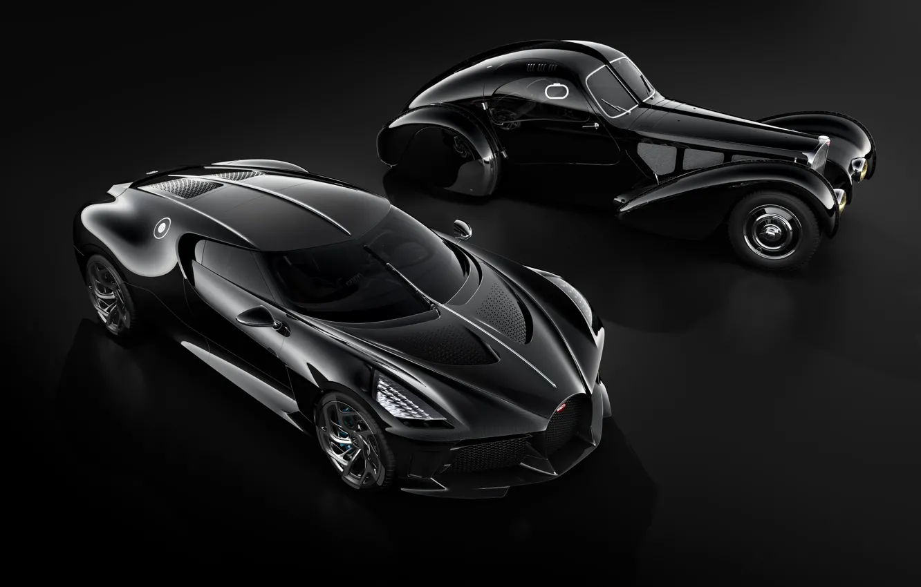 Фото обои машины, ретро, черный, Bugatti, стильный, гиперкар, La Voiture Noire