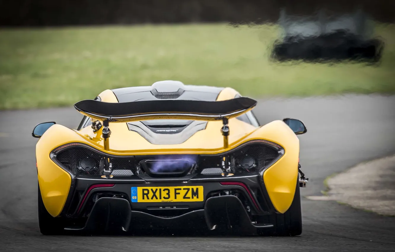 Фото обои McLaren, Желтый, Машина, Макларен, Выхлоп, Пламя, Автомобиль, Суперкар