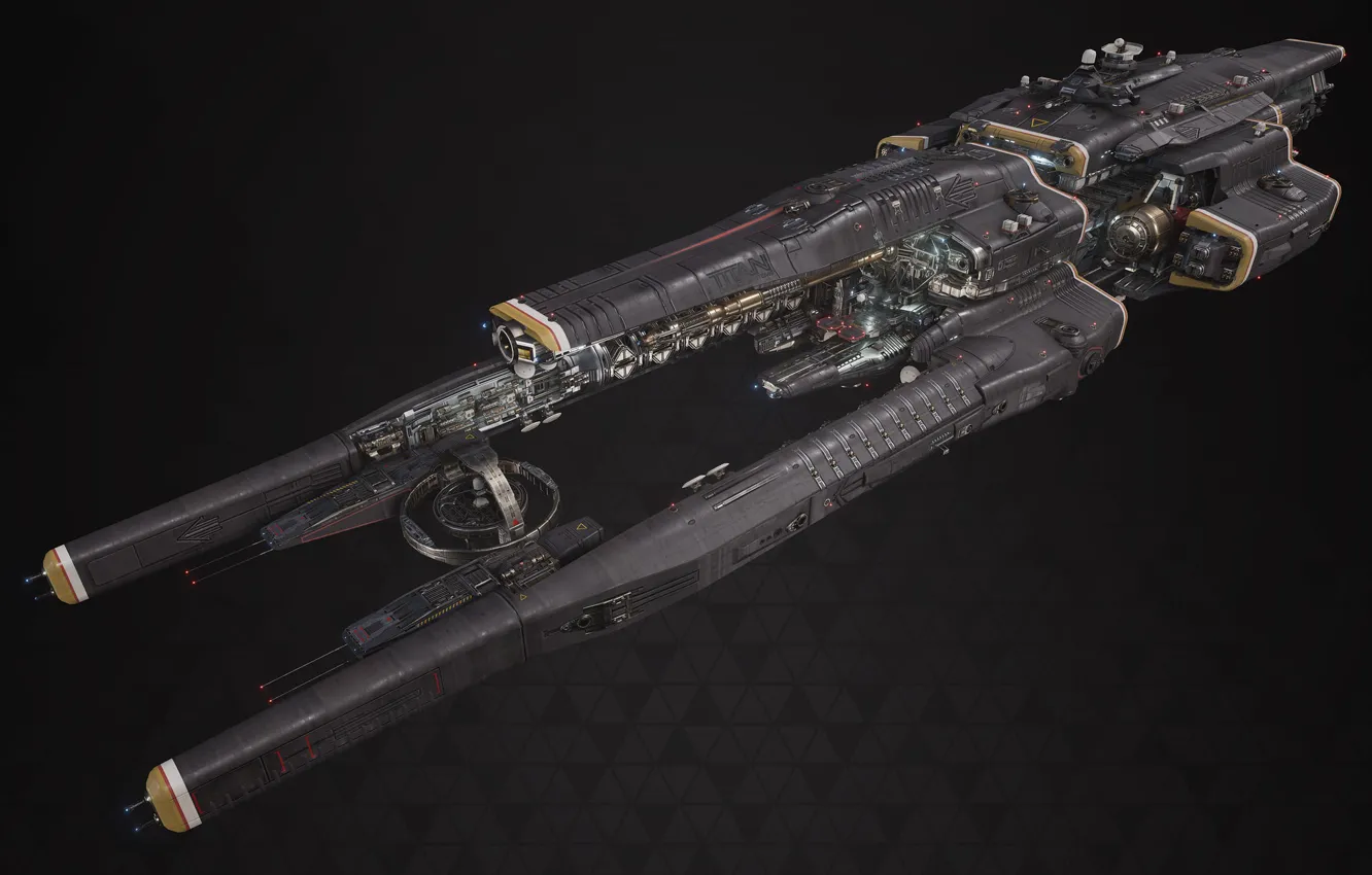 Фото обои транспорт, корабль, борт, Fractured Space, Titan Defence Systems Equalizer
