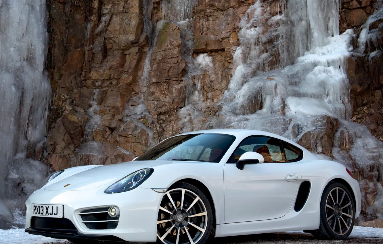 Фото обои белый, Porsche, Cayman, автомобиль, порше