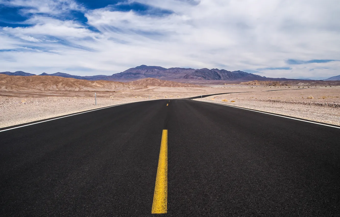 Фото обои дорога, горы, пустыня, Death Valley