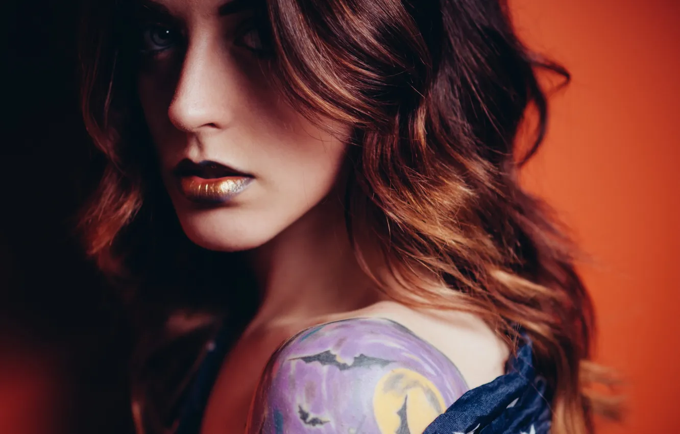 Фото обои взгляд, девушка, фон