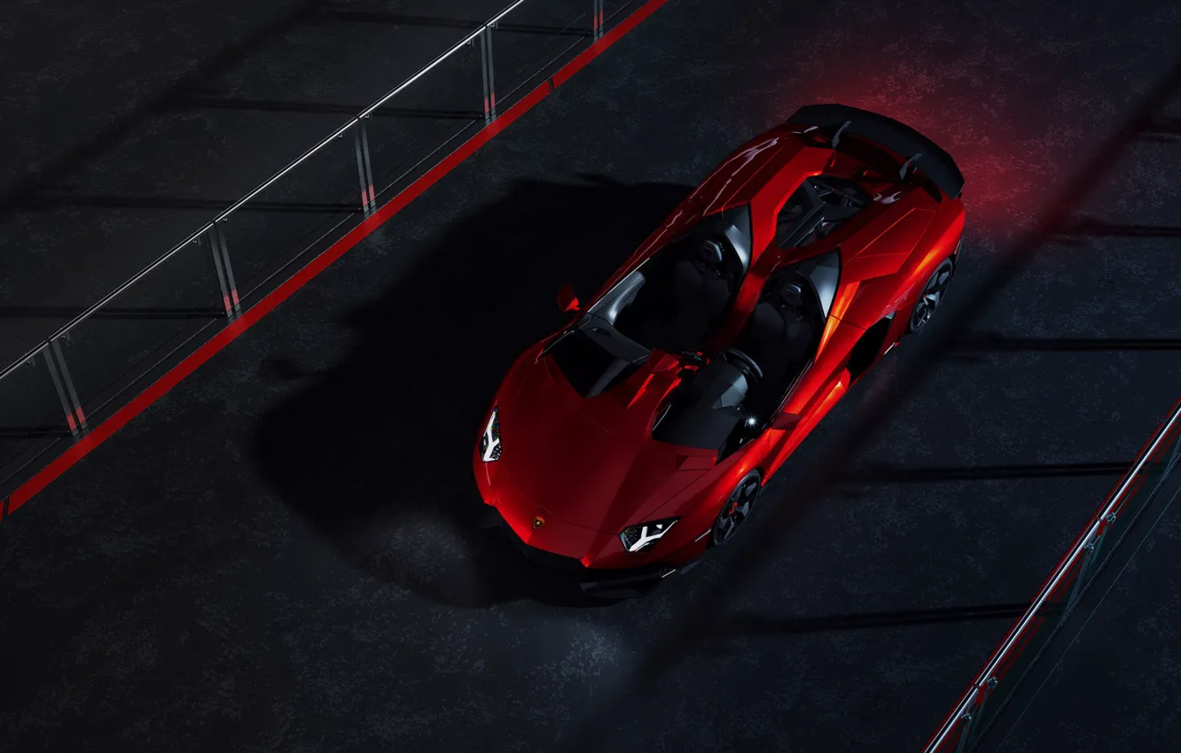 Фото обои Lamborghini, Red, Front, Supercar, Aventador J