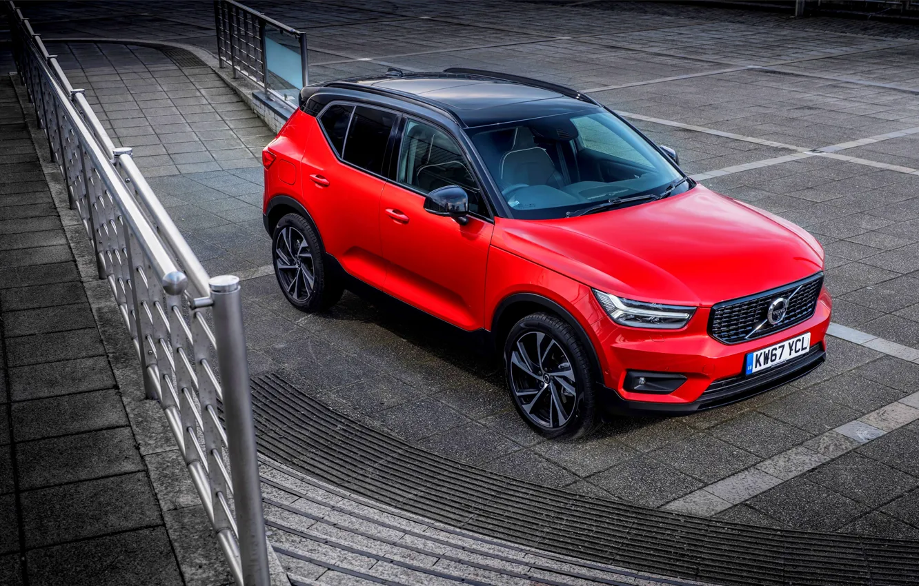 Фото обои car, машина, Volvo, красная машина, колёса, кроссовер, red car, XC40