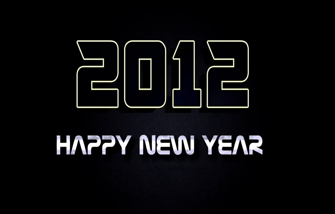 Фото обои праздник, новый год, черный фон, 2012, black, happy new year, наступающий