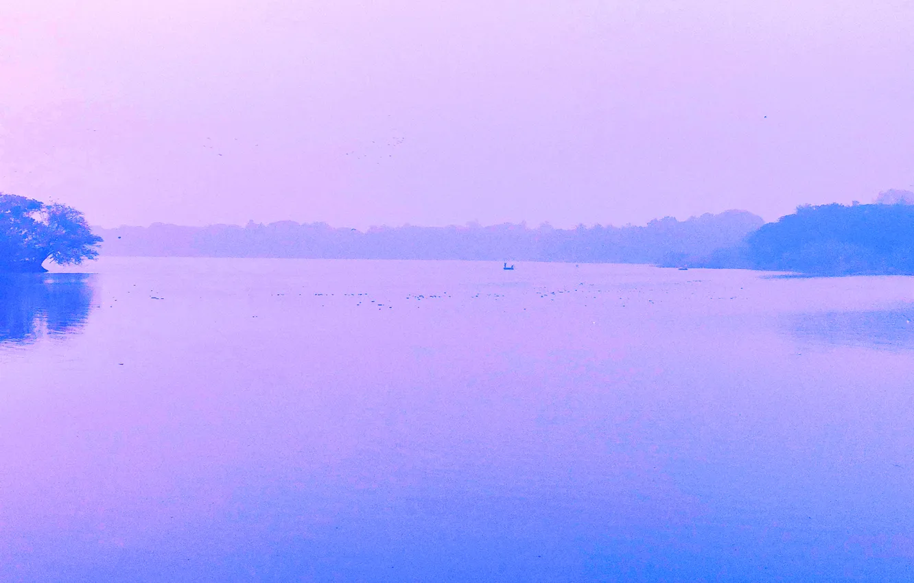 Фото обои Clouds, Sky, Misty, Winter, Water, Sunrise, Dawn, Mist