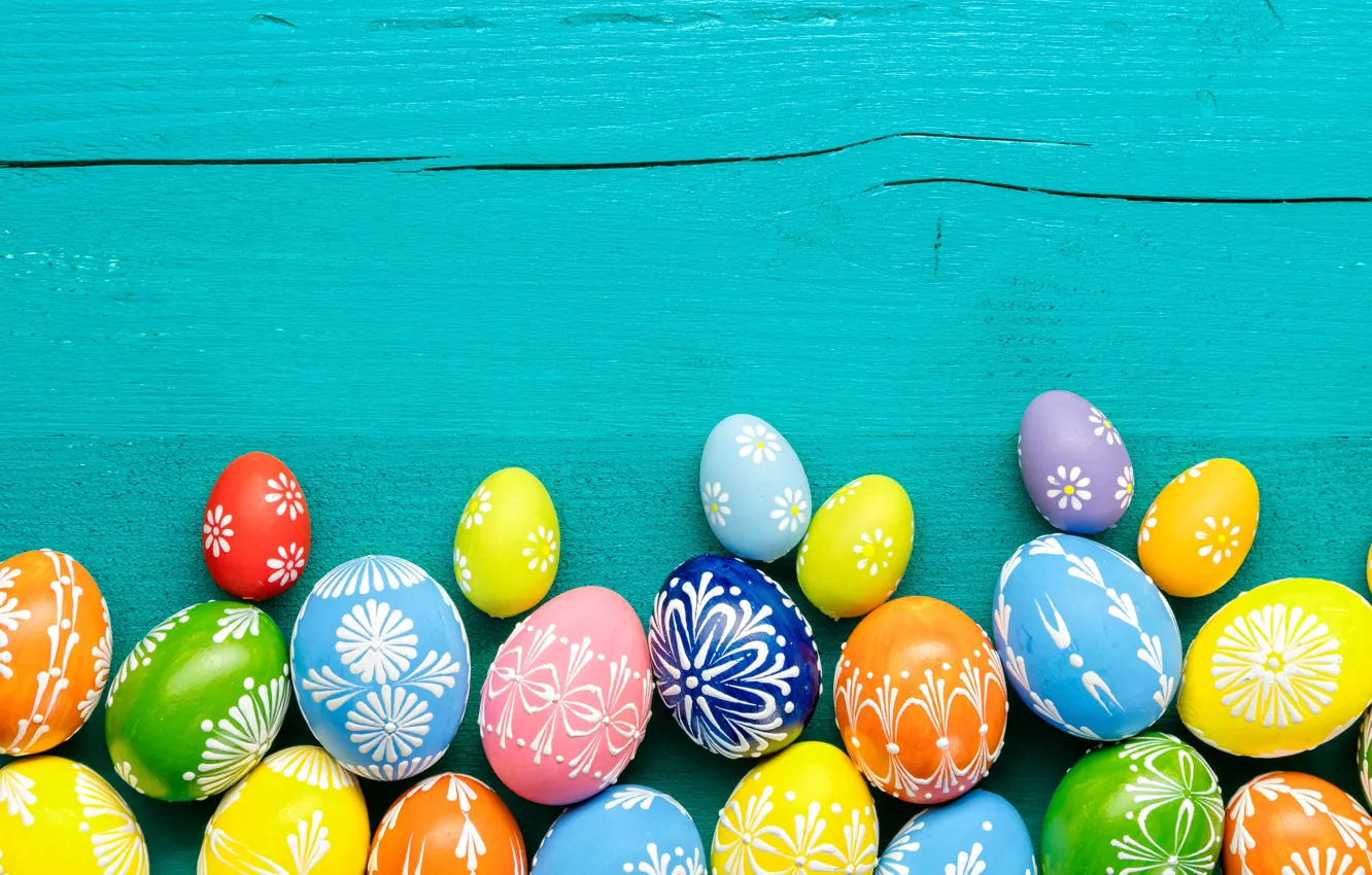 Фото обои весна, colorful, Пасха, wood, spring, Easter, eggs, decoration