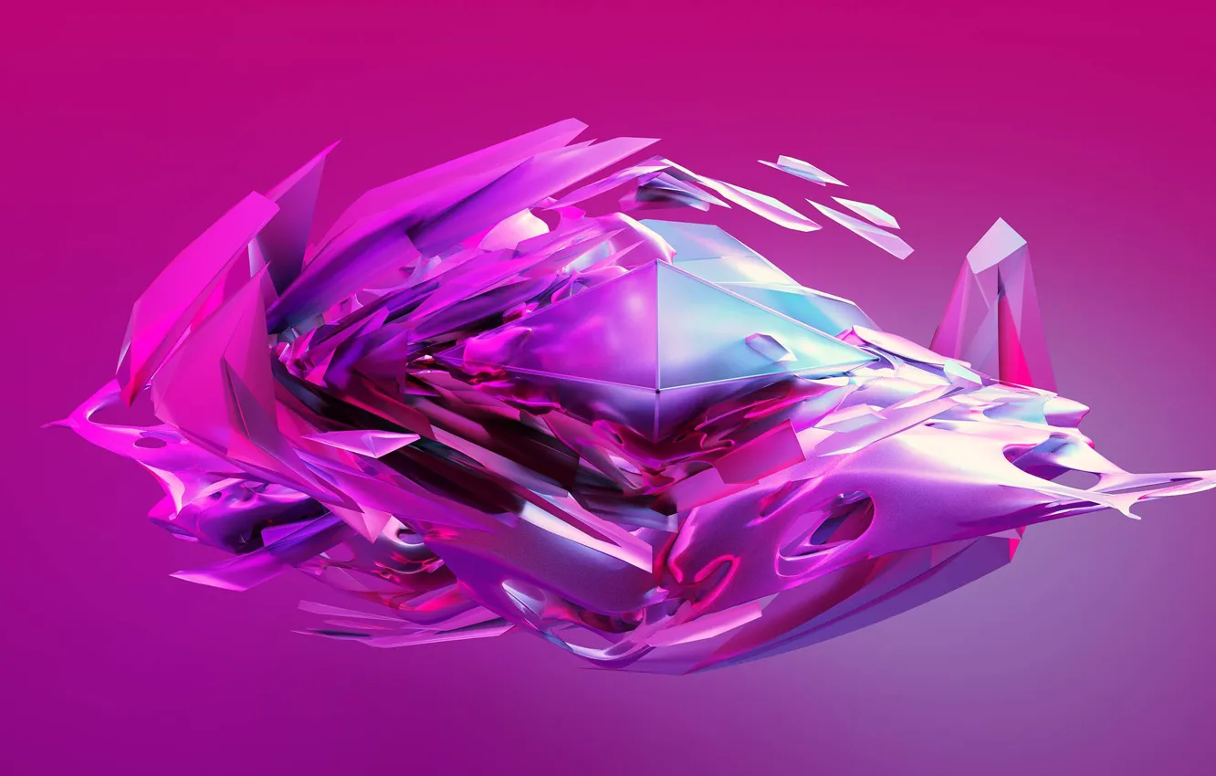 Фото обои кристалл, абстракция, блеск, розовый фон, abstraction, crystal, glitter, Justin Maller