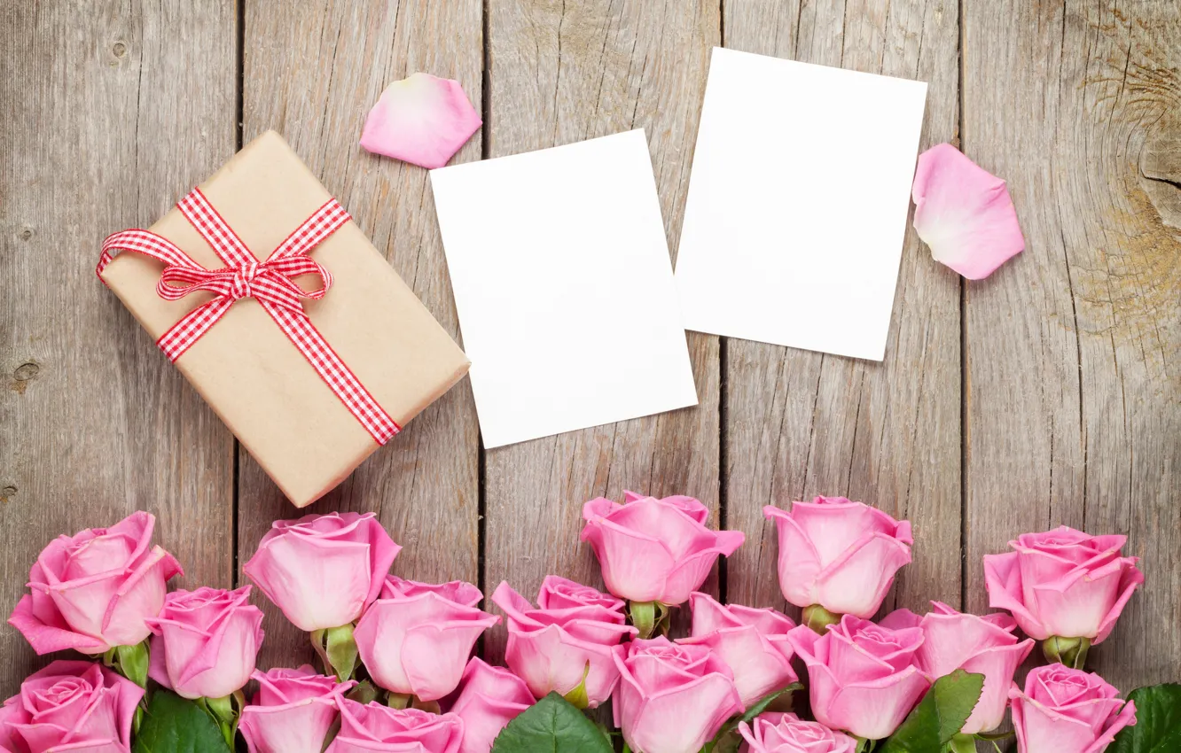 Фото обои розы, love, pink, romantic, sweet, gift, petals, roses