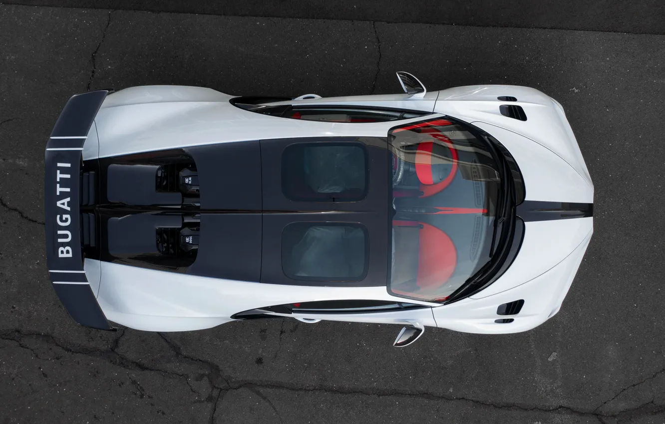 Фото обои Bugatti, вид сверху, Chiron, 2020, Chiron Pur Sport
