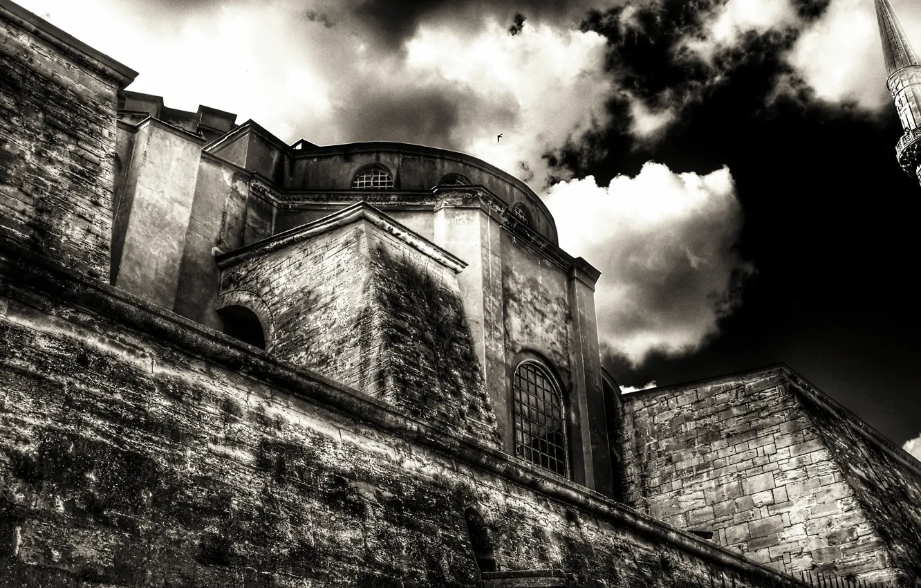 Фото обои turkey, mosque, blackandwhite, ıstanbul, ayasofya