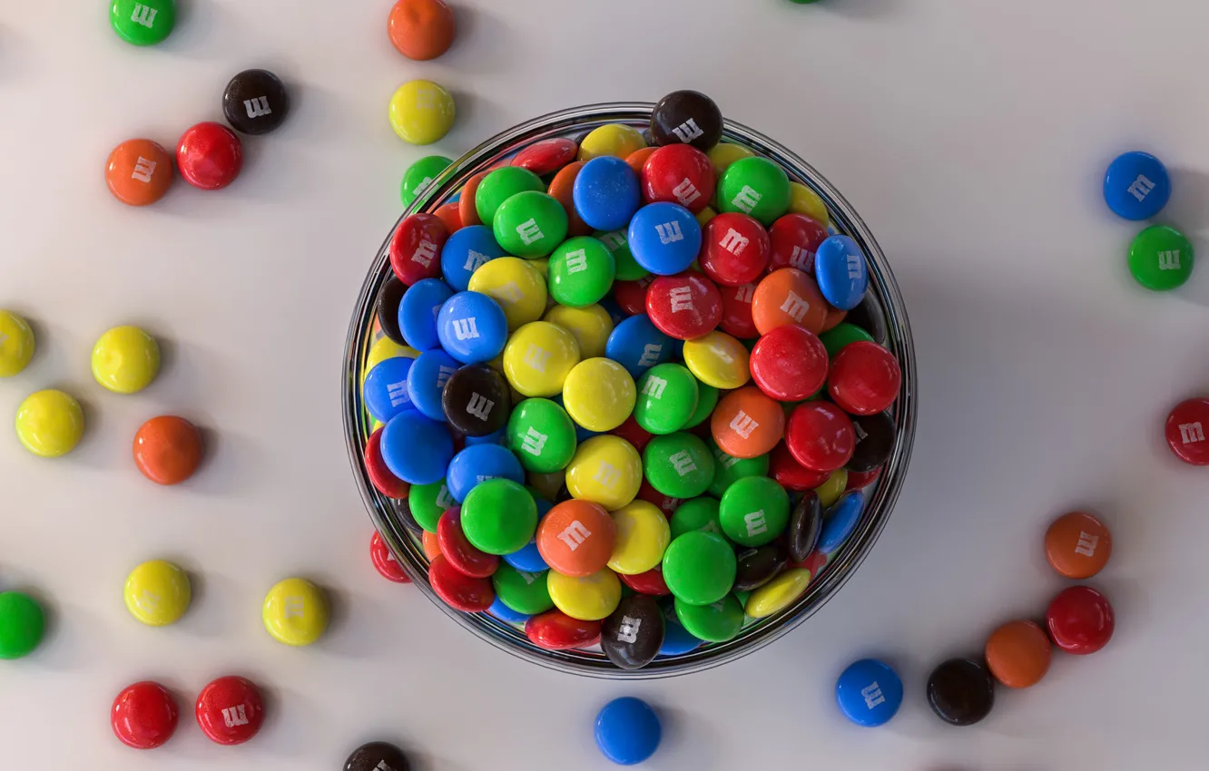 Фото обои конфеты, чашка, драже, Sweet Colors