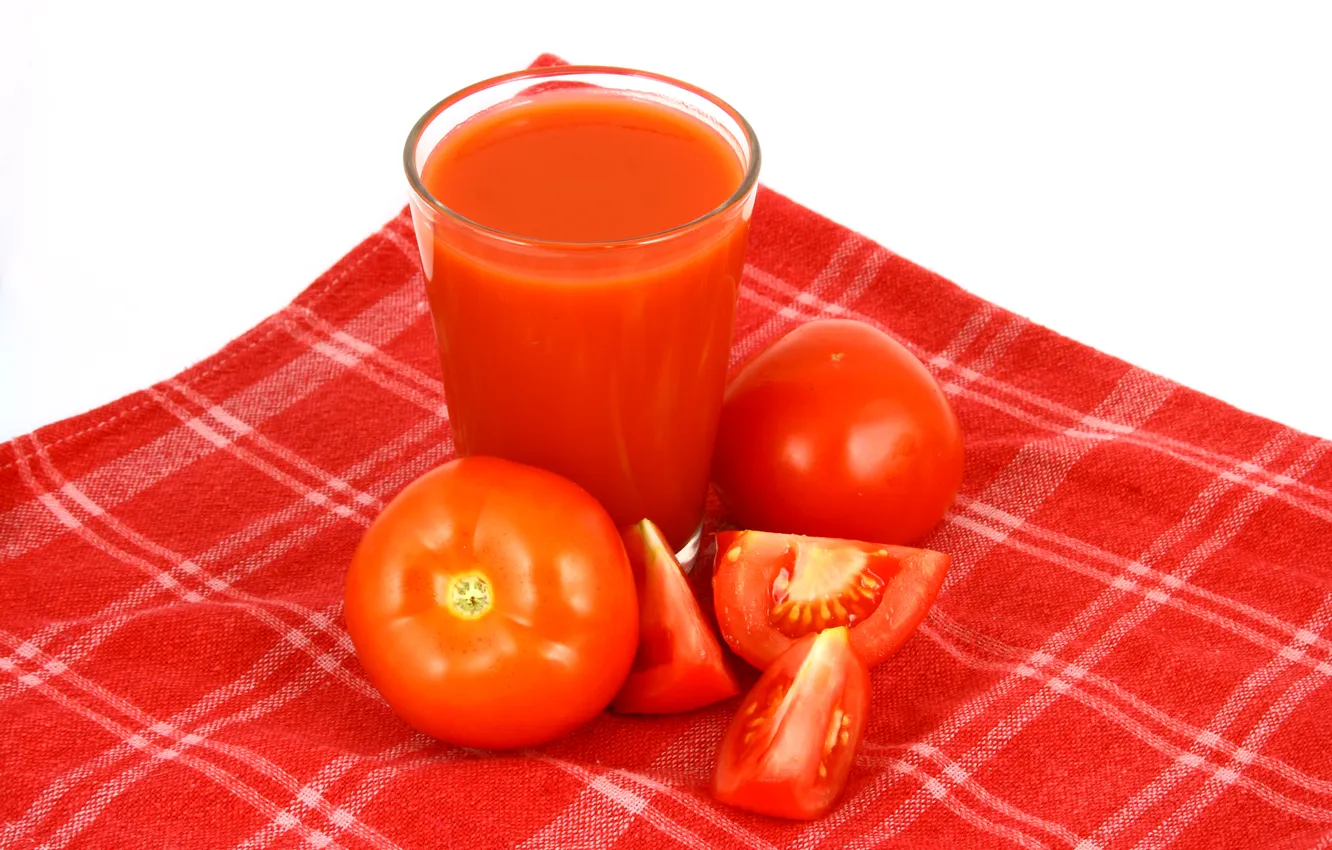 Фото обои стол, помидоры, салфетка, томатный стол