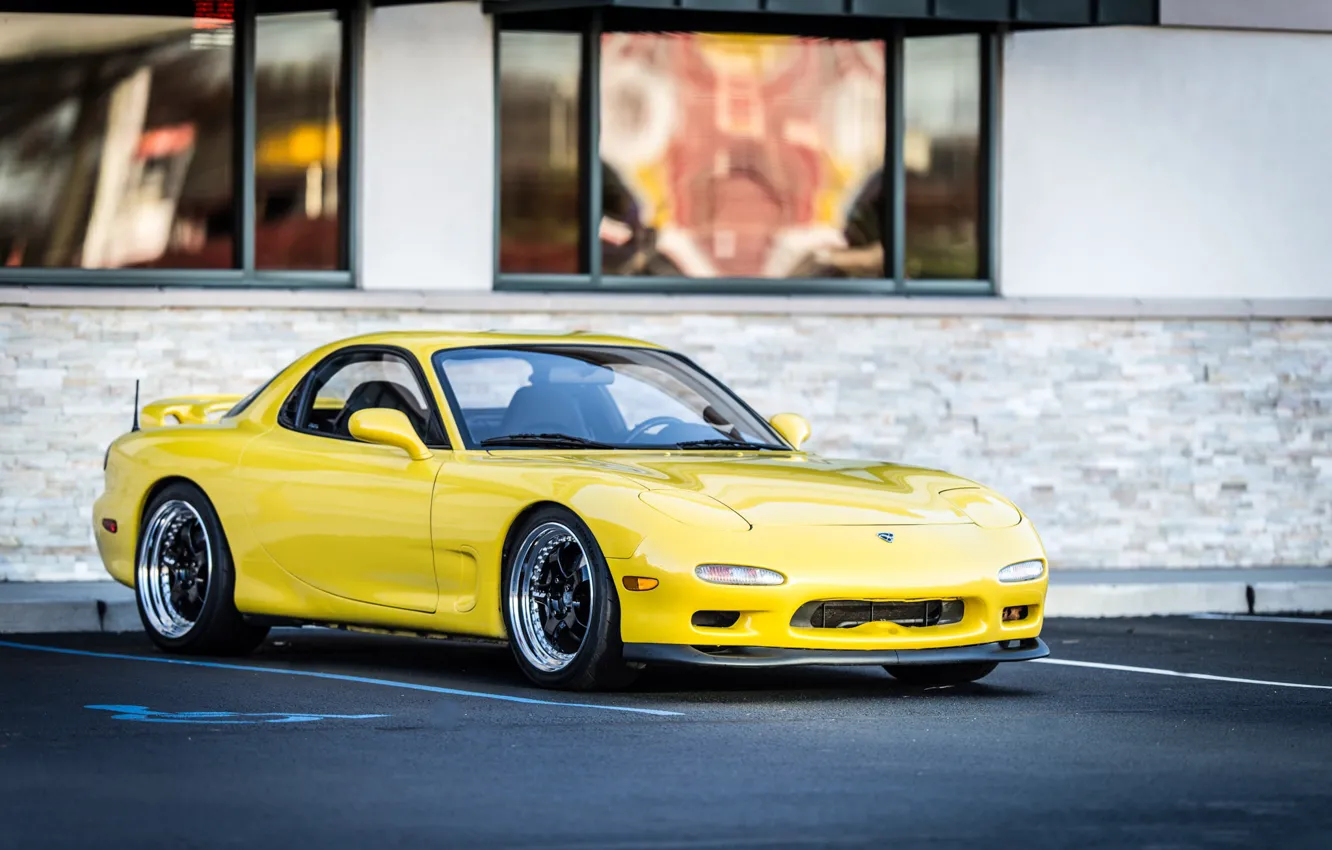 Фото обои Mazda, Yellow, RX-7, 1993