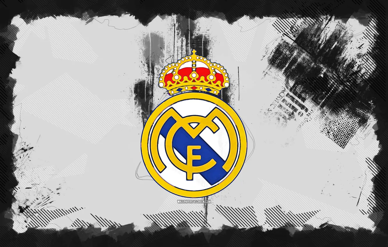 Фото обои Logo, Football, Real Madrid, La Liga, Hala Madrid, Emblem, Spanish, Real Madrid CF