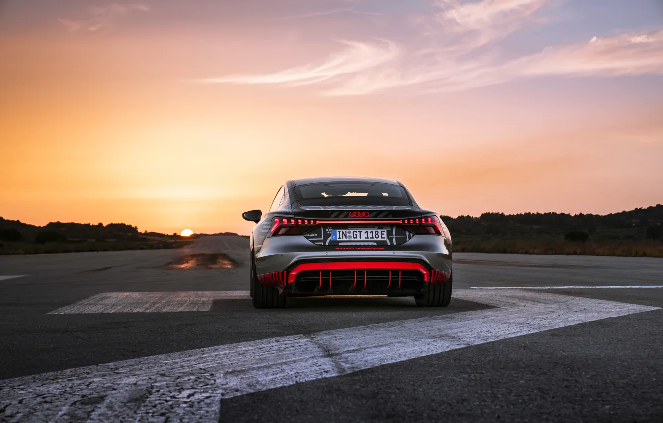 Фото обои Audi, купе, вид сзади, 2020, RS e-Tron GT Prototype