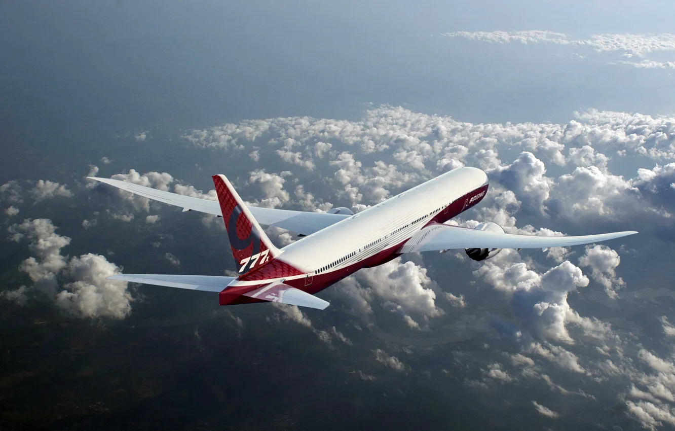 Фото обои скорость, Boeing, Полёт, Боинг, Самолёт, Пассажирский, B-777