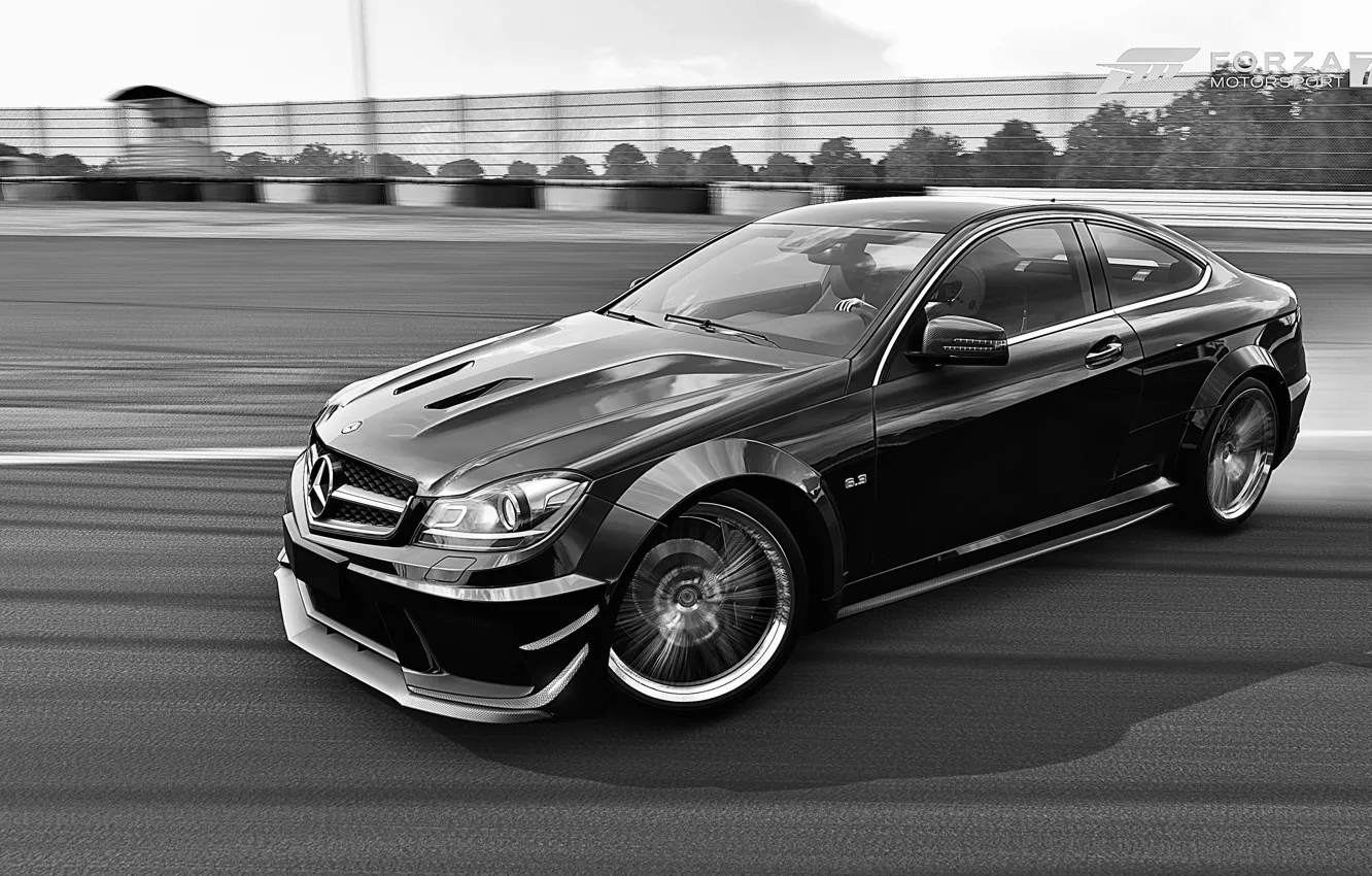 Фото обои HDR, Mercedes, Benz, Drift, AMG, C Class, Game, Mercedes Benz C 63 AMG Coupe Black …