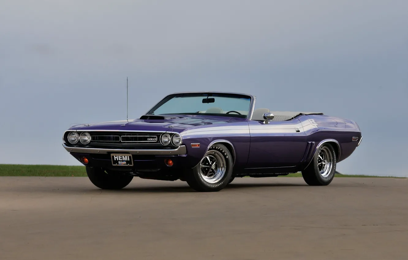 Фото обои Dodge, Challenger, Car, Purple, Convertible, Classic car