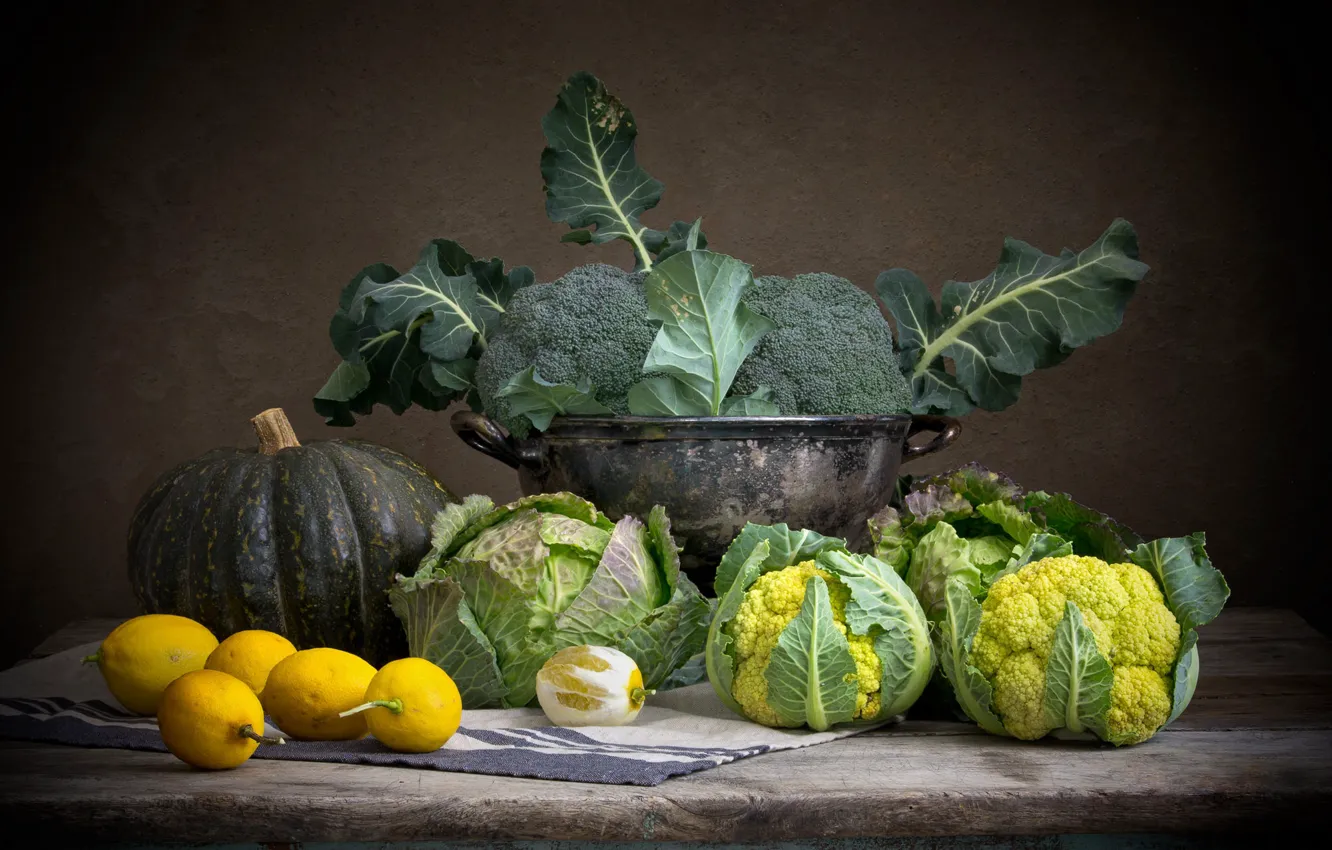Фото обои темный фон, еда, посуда, фрукты, натюрморт, овощи, лимоны, композиция