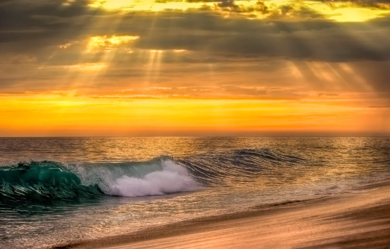 Фото обои море, волны, вода, закат, природа, океан, sky, sea