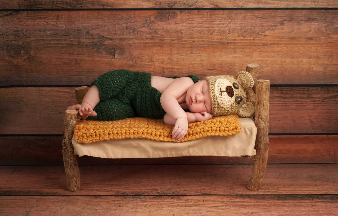Фото обои дети, вещи, сон, ребёнок, вязание, кроватка, новорожденный