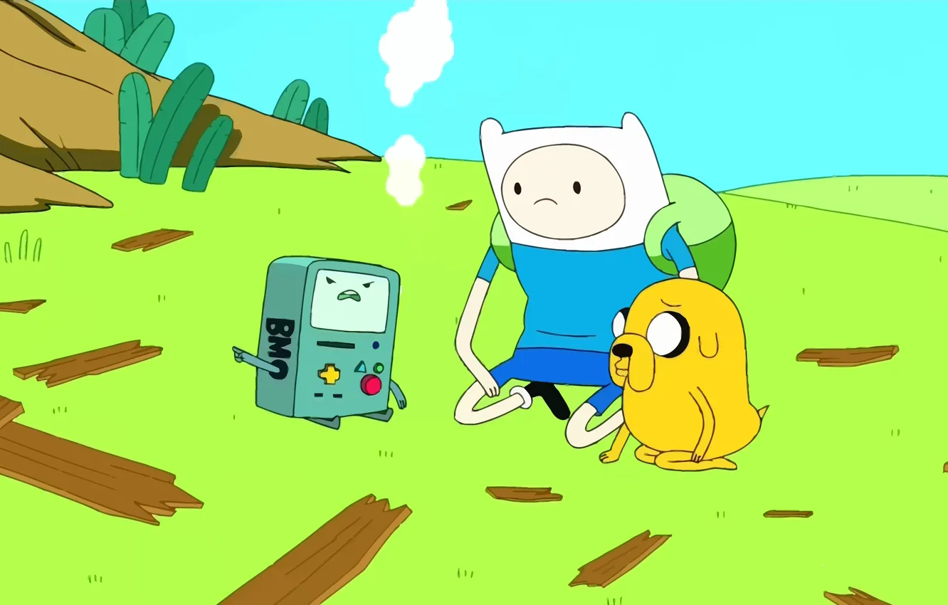 Фото обои Джейк, Мультфильм, Jake, Adventure time, Время приключений, Фин, Fin, Cartoon