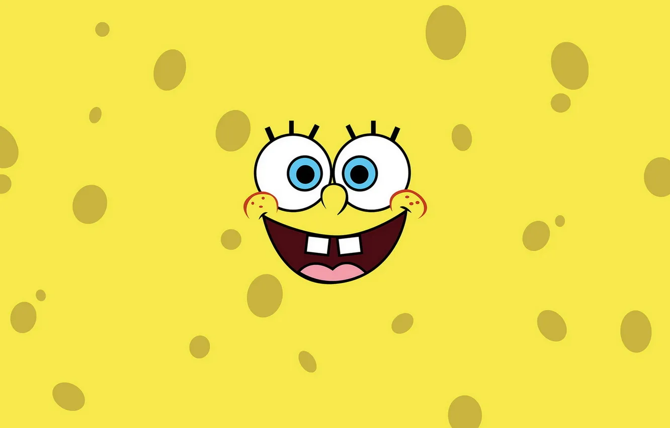 Фото обои взгляд, желтый, улыбка, мультсериал, SpongeBob SquarePants, Губка Боб Квадратные Штаны