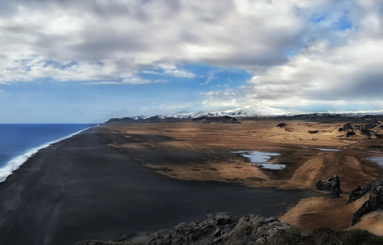 Фото обои пейзаж, Iceland, Vík í Mýrdal