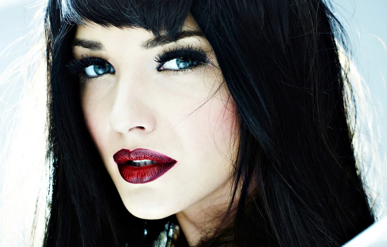Фото обои глаза, лицо, женщина, волосы, губы, girl, eyes, lips