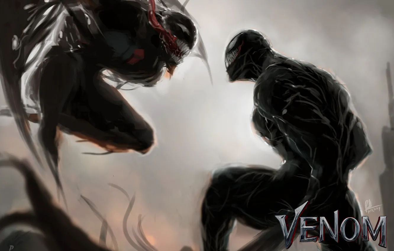 Фото обои рисунок, арт, Веном, Venom, симбиот